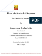 Please Join Senator Jeff Bingaman: Congressman Ben Ray Luján