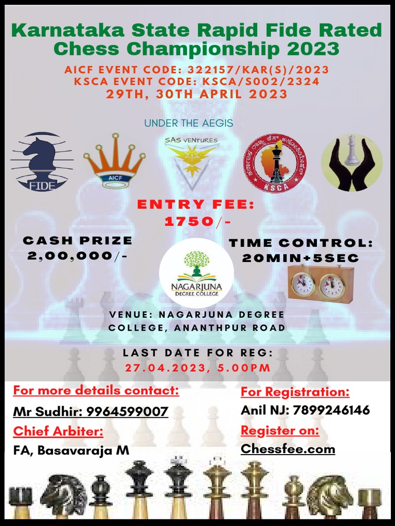 Karnataka State Rapid Chess Championship 2023 | PDF | Chess