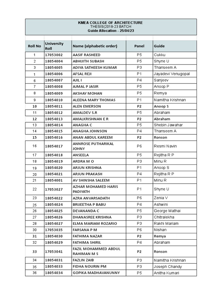 KMEA Architecture Thesis Guide List | PDF
