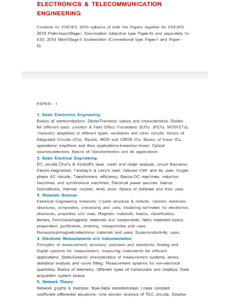 Ese ece mains syllabus pdf