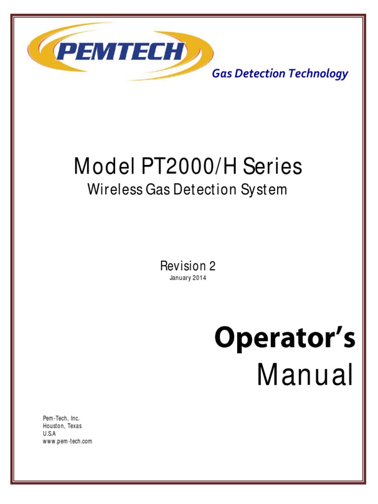 PT2000 Wireless Gas Detector Setup | PDF | Computer Network | Wireless