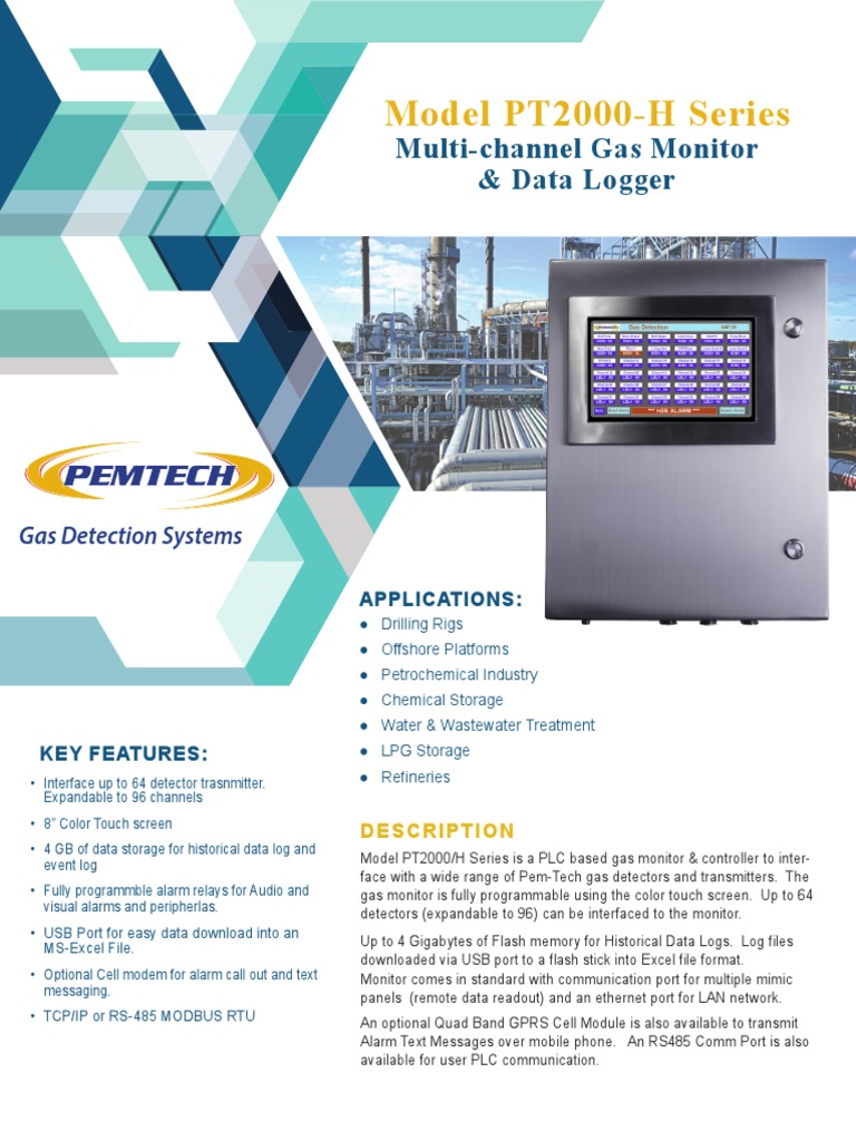 PT2000 Multi-Channel Gas Monitor | PDF | Usb | Programmable Logic ...
