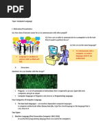 Computer 6 Week 3 and 4 Computer Languages