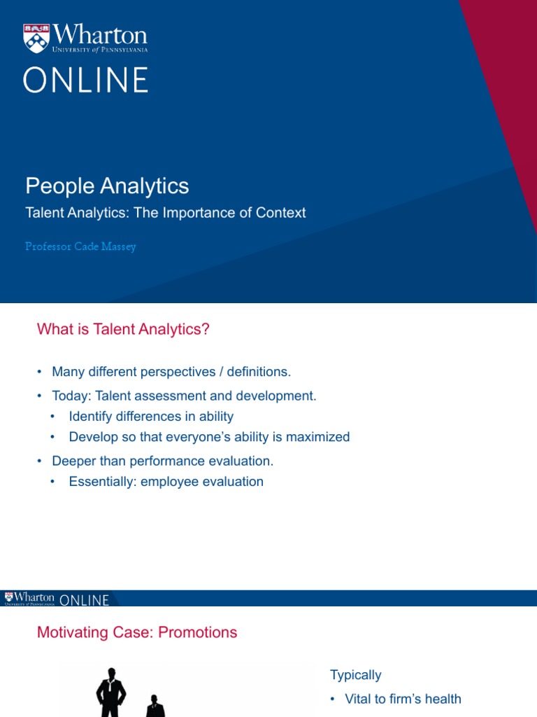 Wharton W4 Talent Analytics and Conclusion Slides PDF V2 PDF Analytics Performance