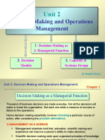 Decision Making and Operations Management: Unit 2