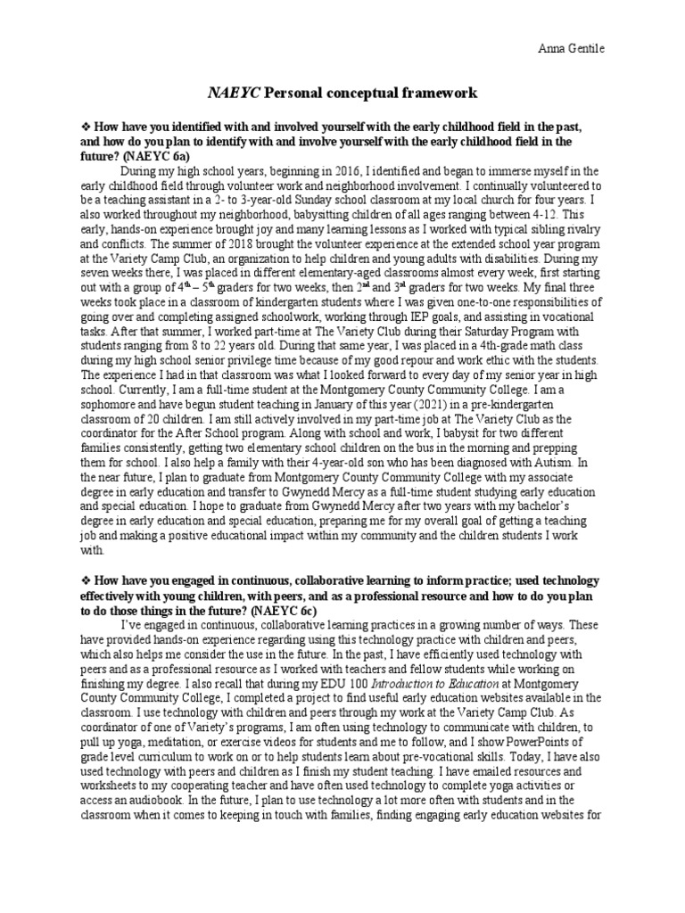 Early Childhood Education Journey and Plans | PDF | Educational ...