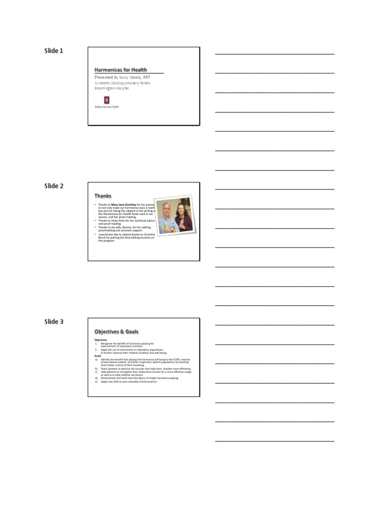 Harmonica Handout PDF Chronic Obstructive Pulmonary Disease Breathing