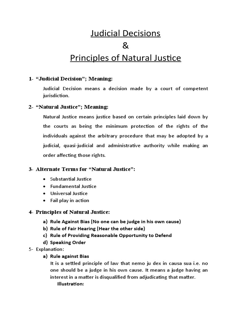 Principles of Natural Justice PDF Common Law Public Sphere