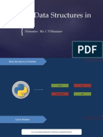 Unit III - Data Structures in Python: Presenter: Mr. C P Bhamare