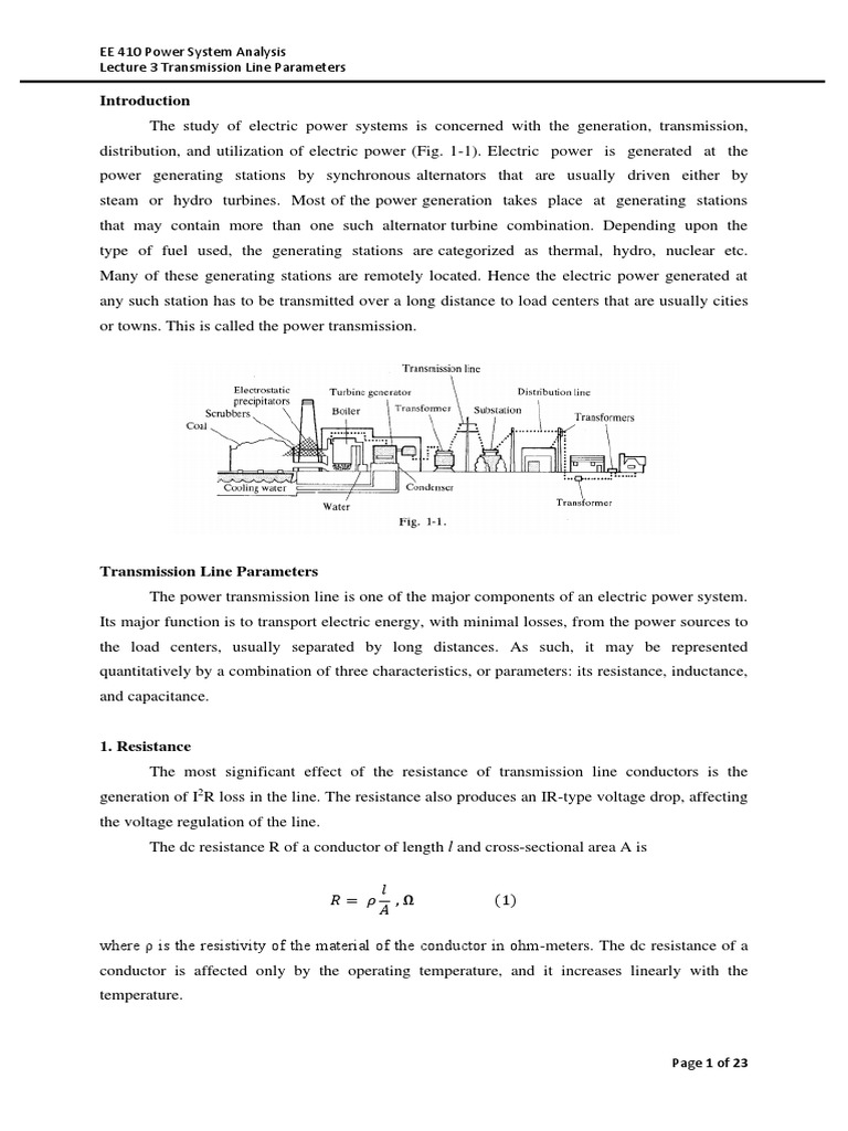 Transmission Line Parameters PDF