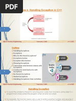 Lecture 6: Handling Exception in C++: Object Oriented Programming Semester 2 - 2023 4/13/2023