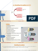 Lecture 6: Handling Exception in C++: Object Oriented Programming Semester 2 - 2023 4/13/2023