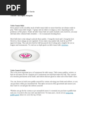 Topic 11 Facilities and Equipment of Table Tennis