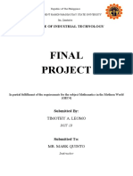 Republic of The Philippines: Final Project on Simple and Compound Interest Rates