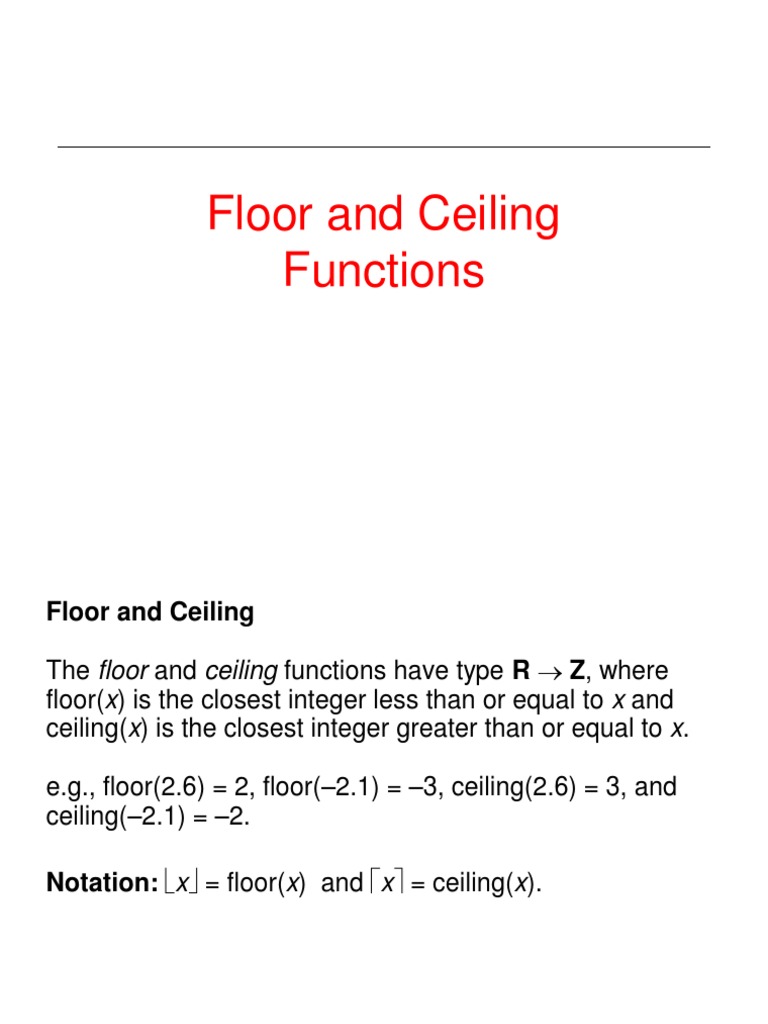 Floor and Ceiling Function | PDF