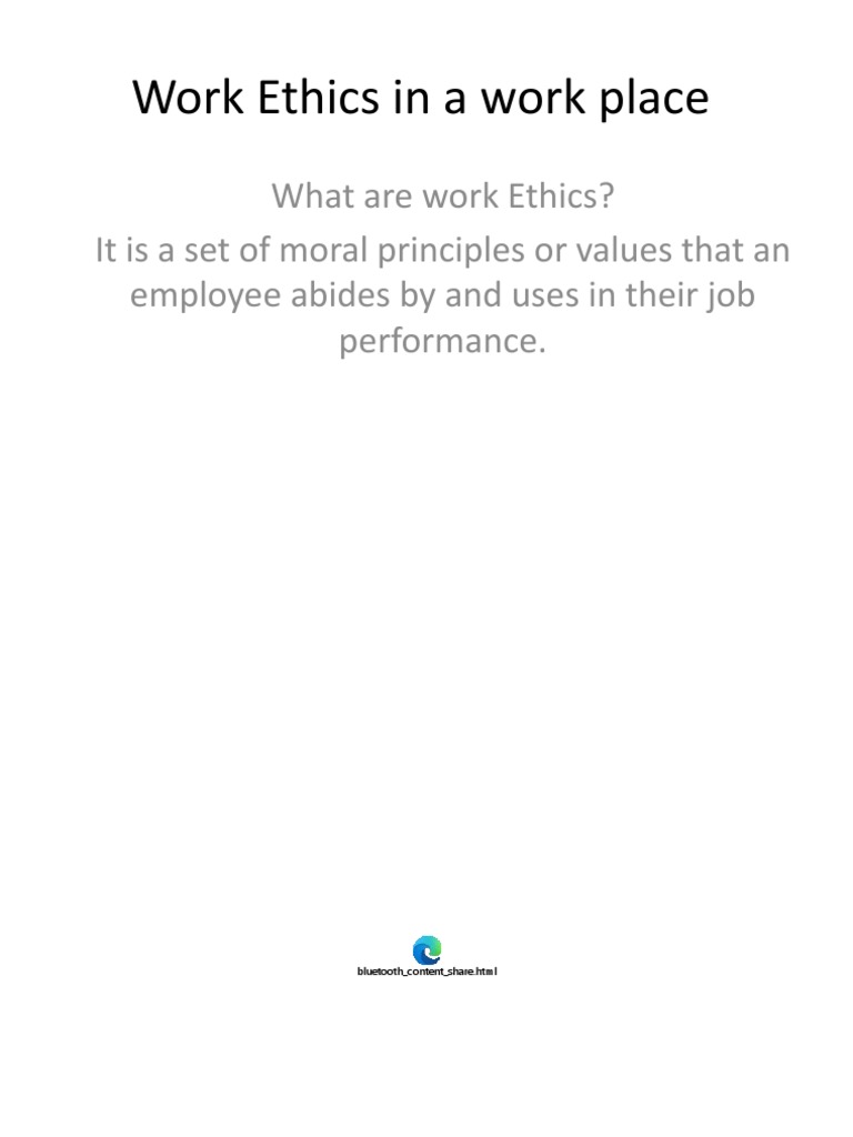 Understanding Work Ethics in the Workplace | PDF | Employment | Integrity