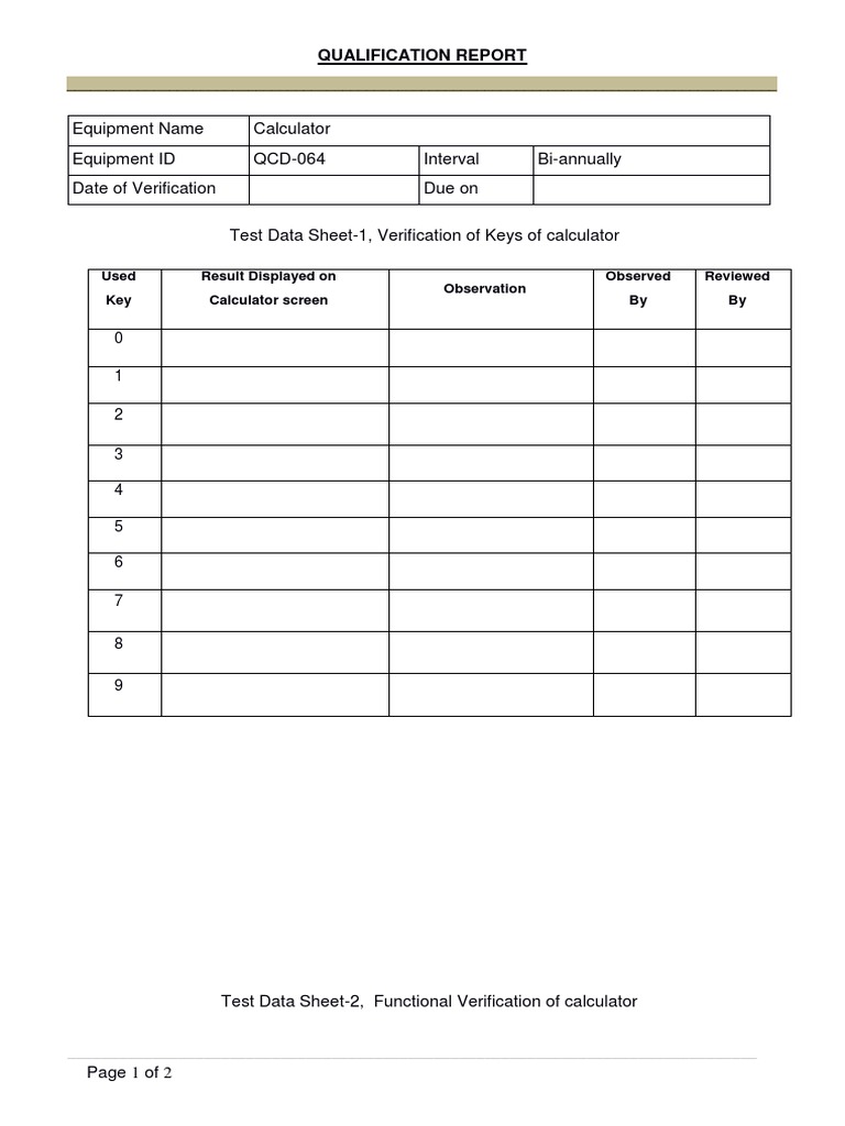 Calibration Report of Centrifuge Machine PDF
