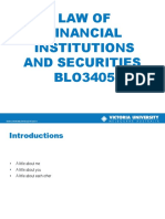 Law of Financial Institutions and Securities BLO3405