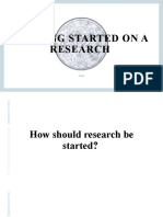 Getting Started on Research: Choosing a Topic and Defining the Problem