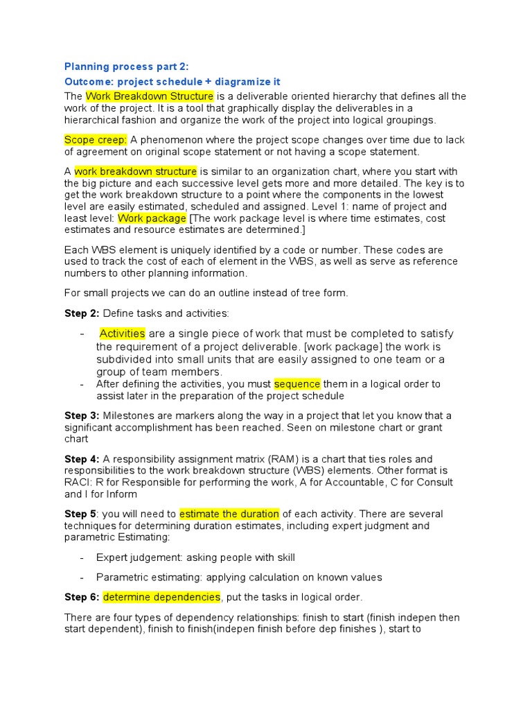 Project Scheduling and WBS Guide | PDF | Systems Science | Business