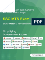 SSC Mts Ex: Studymaterialfor Genralawareness
