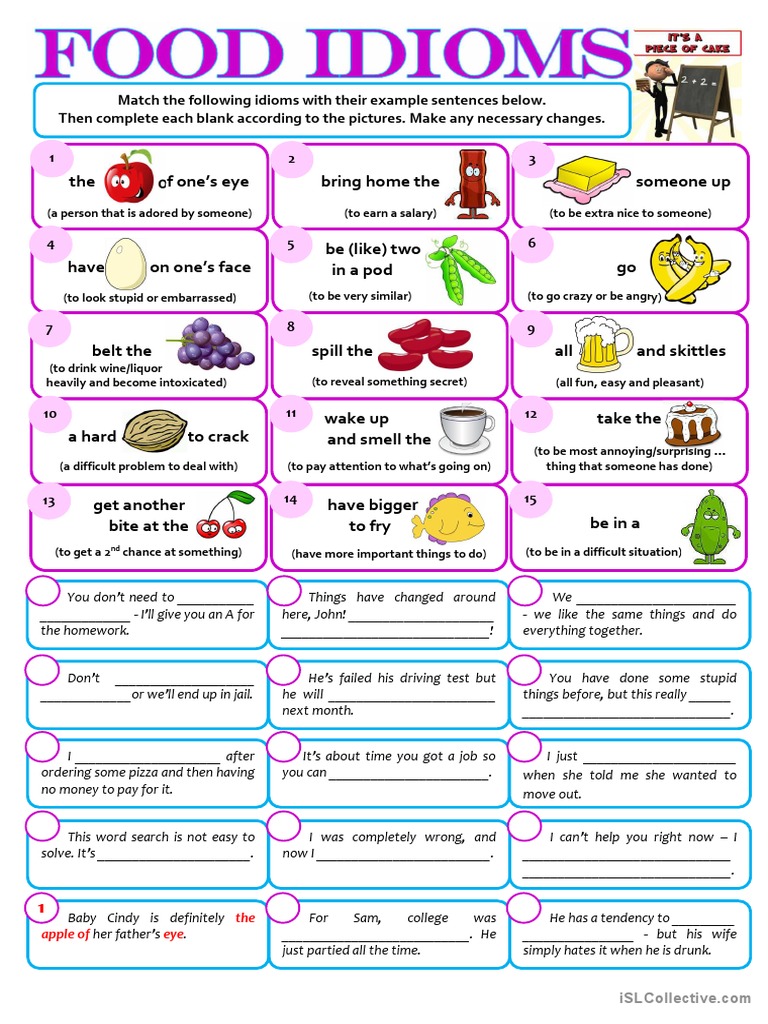 Food Idioms Pdf