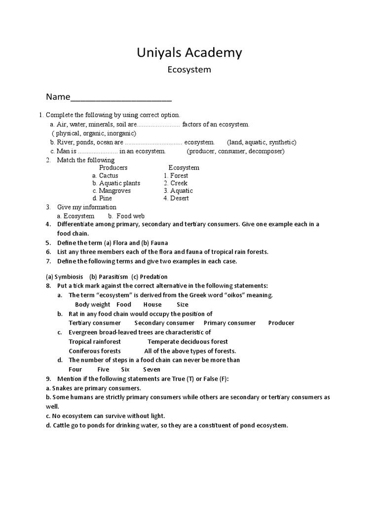 Ecosystem | PDF | Forests | Ecosystem