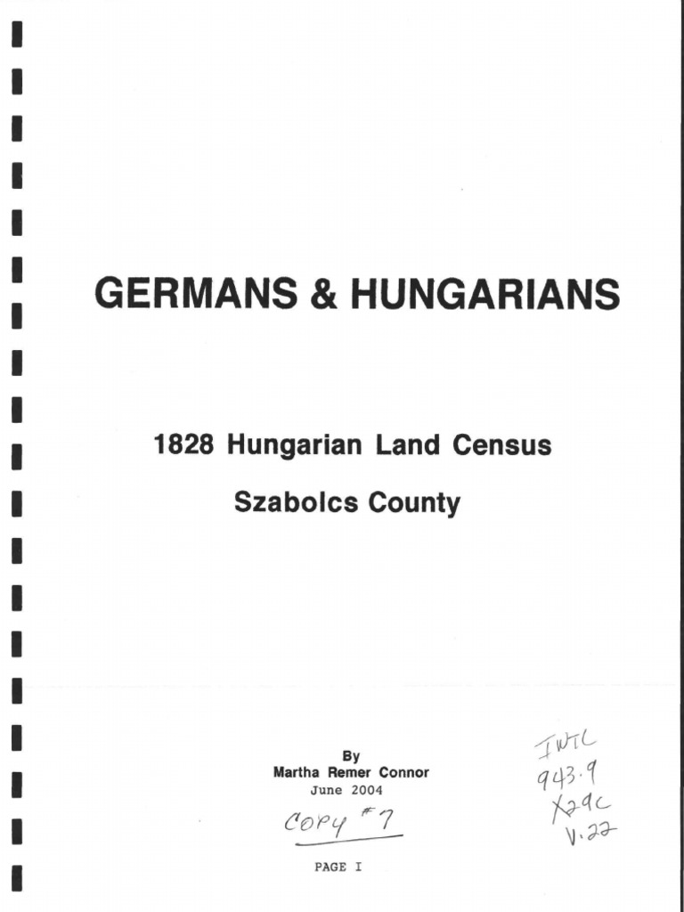 Germans & Hungarians: 1828 Land Census, Vol. 22 | PDF | Alphabet | Austria  Hungary