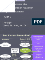 Membangun Rencana Laba Sistem Pengendalian Manajemen Departemen Akuntansi Kuliah 5 Pengajar Zaitul, SE., MBA., AK., CA