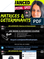JEE ADVANCED 2023 - Matrices & Determinants