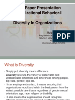 Organizational Behavior Term Paper on Diversity in the Workplace
