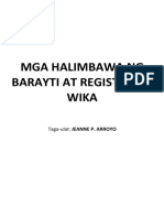 Mga Halimbawa NG Barayti at Register NG Wika: Taga-Ulat: JEANNE P. ARROYO