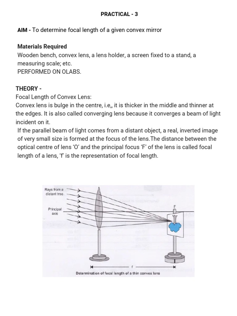 Practical - 3 - Lens - Focal Length | PDF