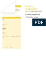 Nom Du Restaurant: Plat Du Jour/Table D'Hôte