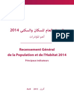 Recensement Général de La Population Et de L'habitat 2014: Principaux Indicateurs