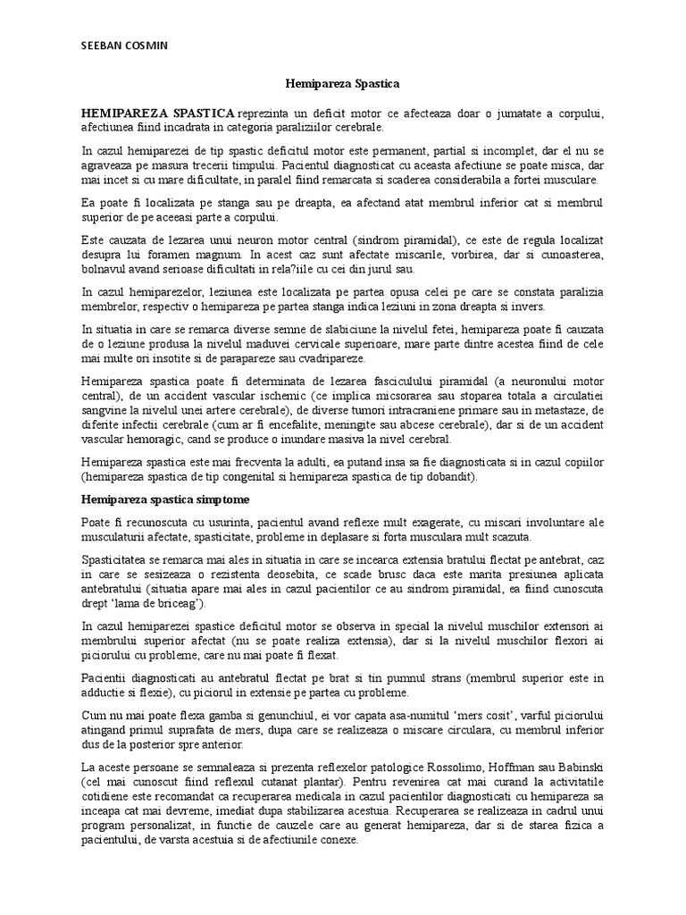 Hemipareza Spastica | PDF