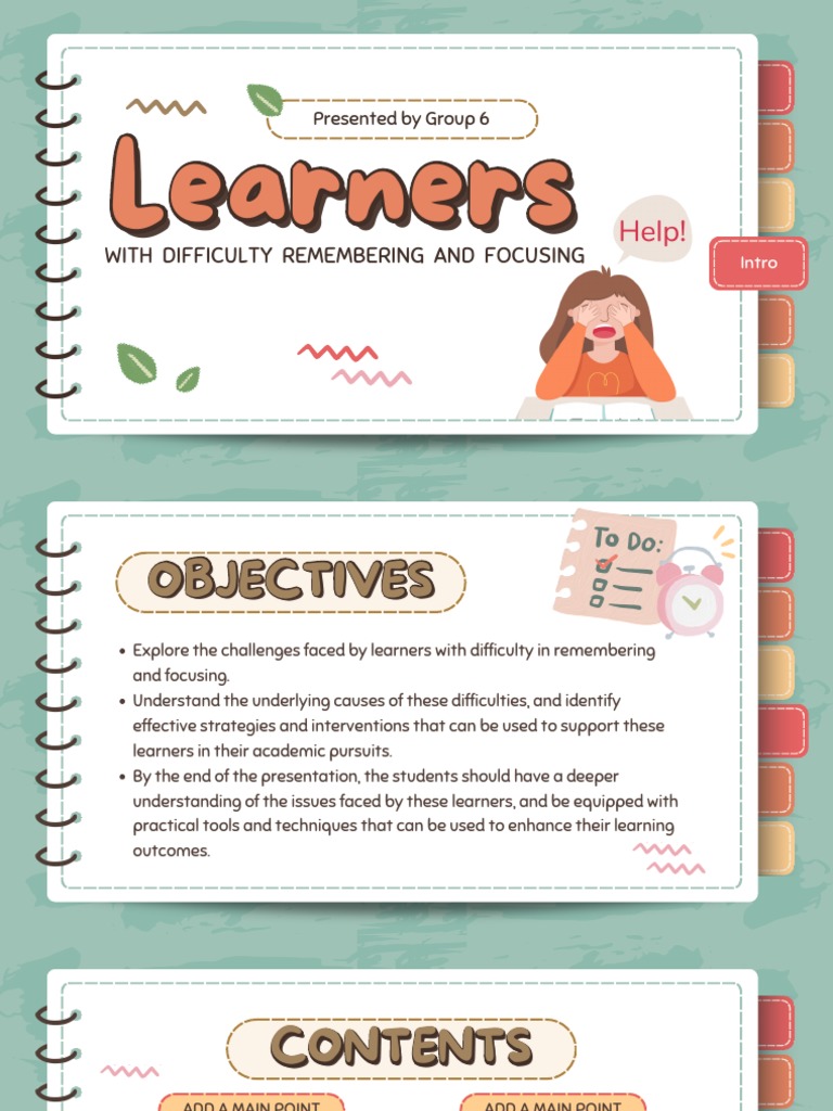 Strategies for Learners' Focus Issues | PDF | Attention Deficit ...