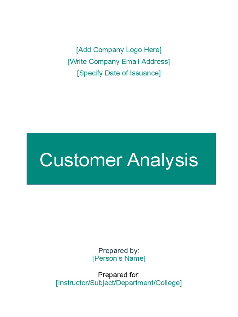 Customer Analysis Template PDF