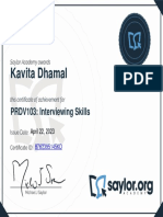 Kavita Moocs Certificate 2023