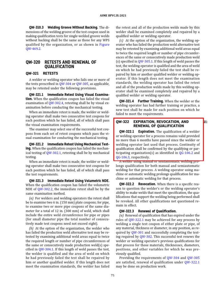 Qualification Expiry and Re-Qualification ASME | PDF
