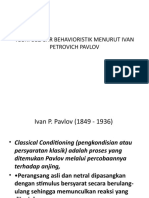Teori Belajar Behavioristik Menurut Ivan Petrovich Pavlov