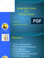 TO Visual Basic: Prepared By: Marisol B. de Guzman