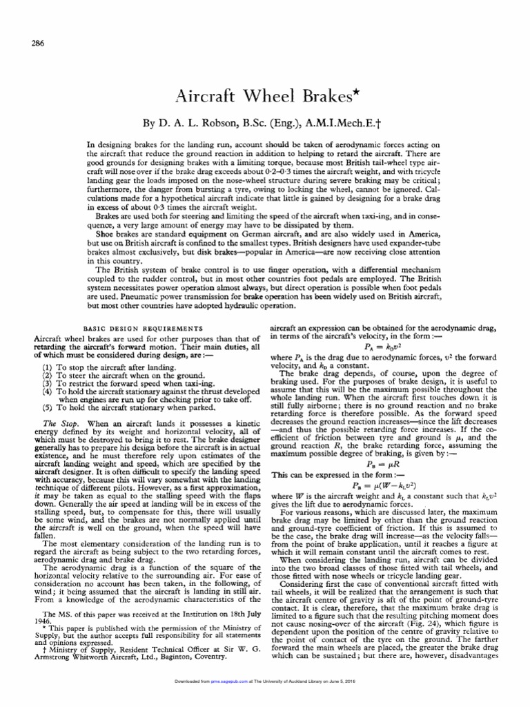 Aircraft Wheel Brakes PDF Brake Landing Gear