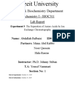 Exp5. The Separation of Amino Acids by Ion Exchange Chromatography