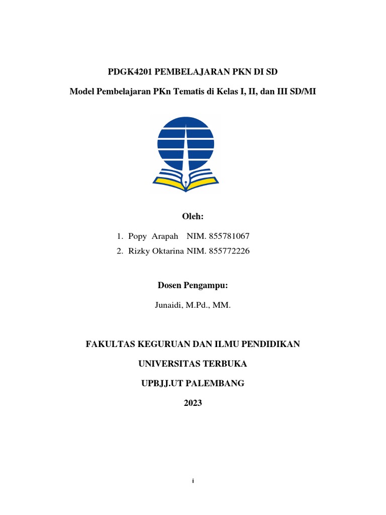 Penerapan Pembelajaran Tematik PKn SD | PDF