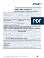 Certificate of Motor Insurance