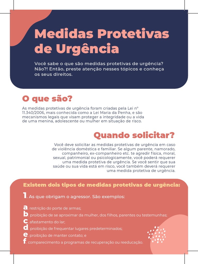 Medidas Protetivas de Urgência: O Que São? | PDF
