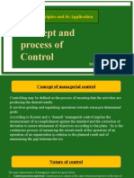 Concept and Process of Control: Management Principles and Its Application