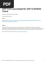 SAP Fiori Launchpad For SAP S4HANA CLOUD