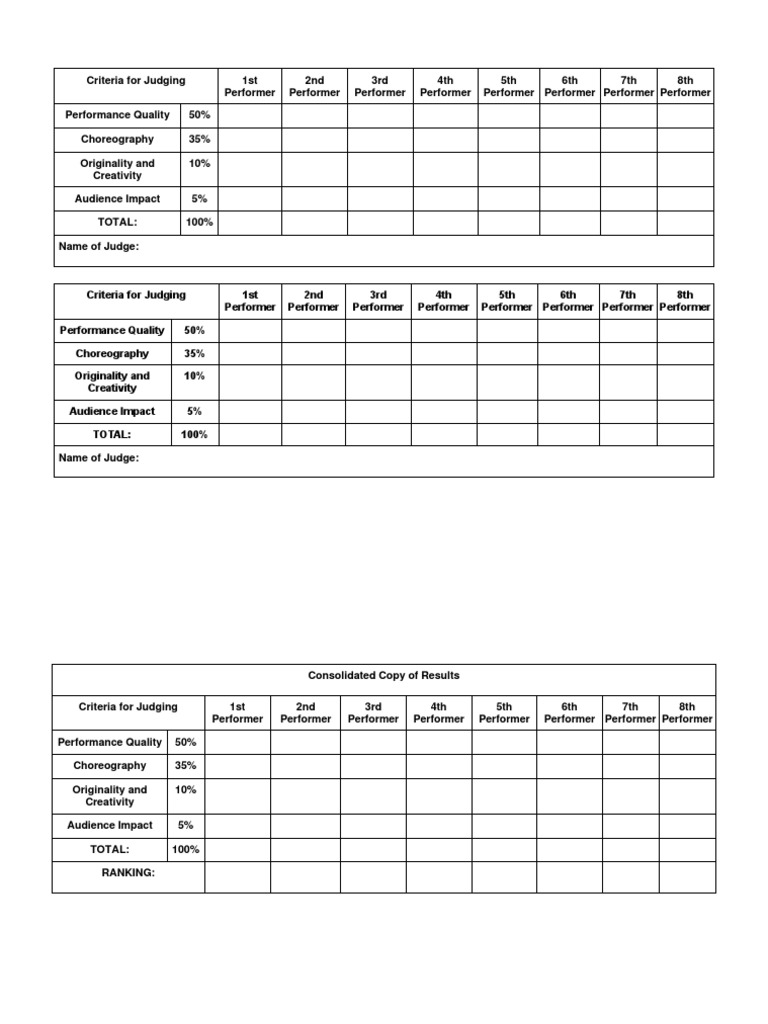 Criteria For Judging PDF